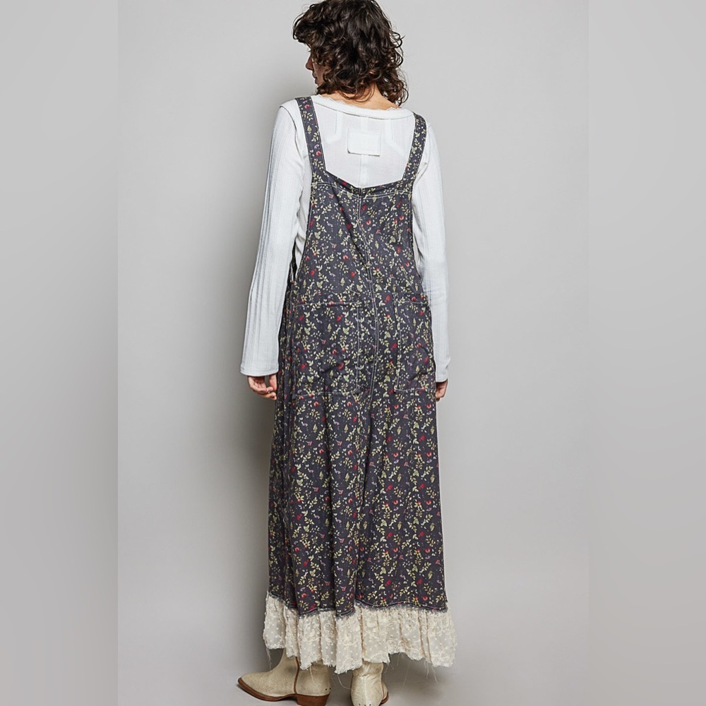 POL Midnight Meadow Patchwork Wide-Leg Overalls - Picture 2 of 3